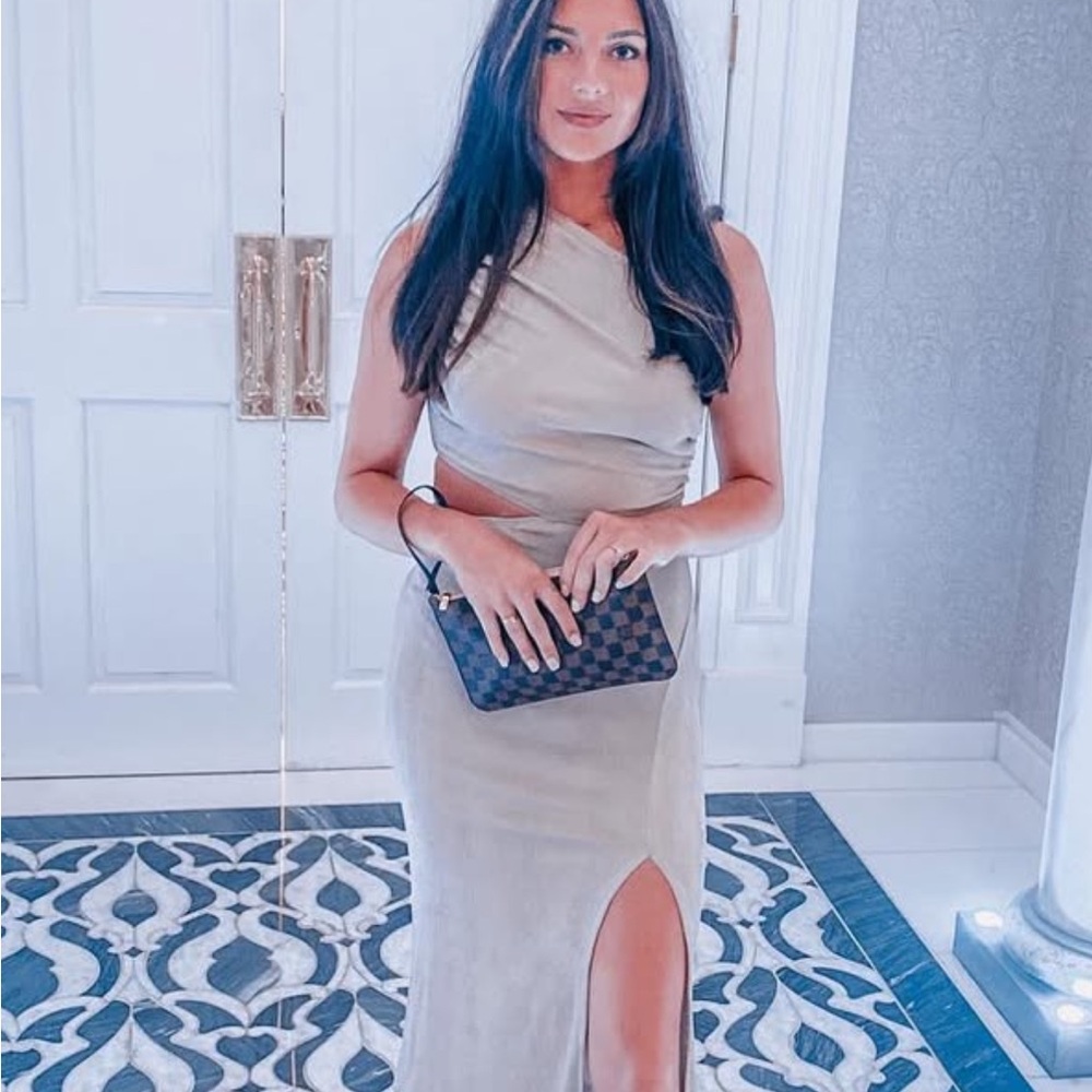 Hello Molly Cream One-Shoulder Dress